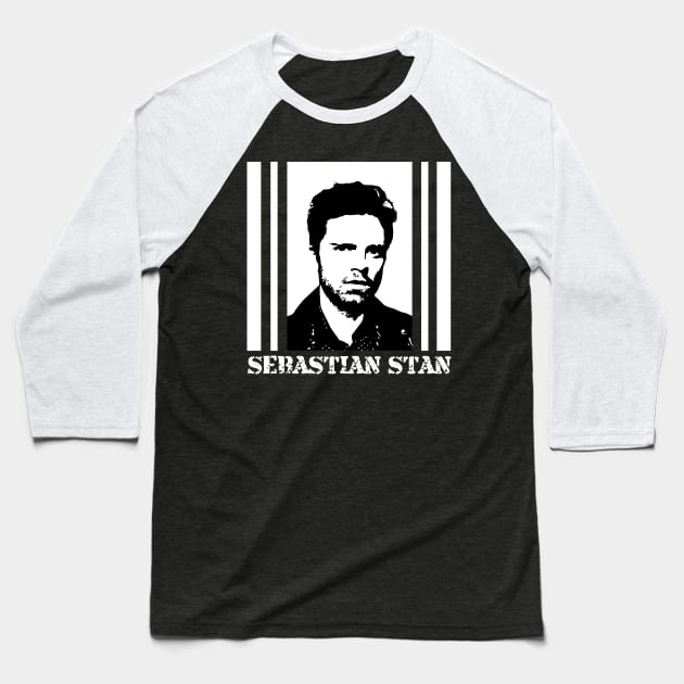 SEBASTIAN STAN Baseball T-Shirt by MufaArtsDesigns